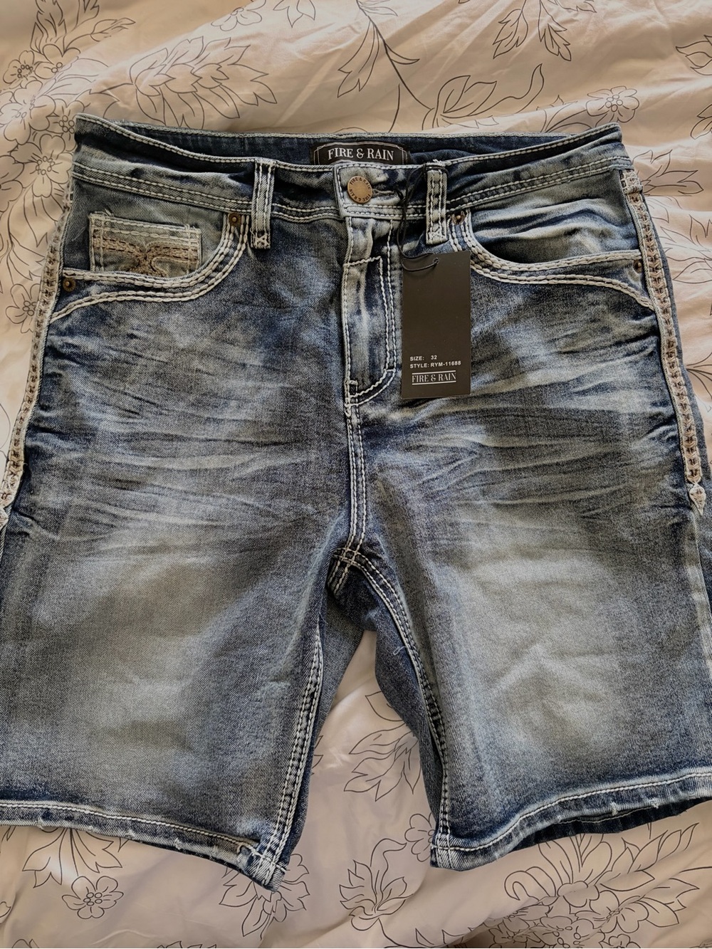 Men’s Light Blue Fire & Rain Denim Shorts